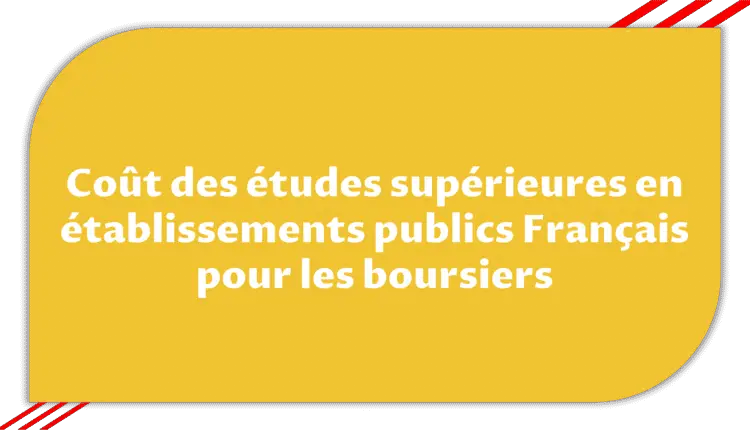 Coût des études pour les boursiers