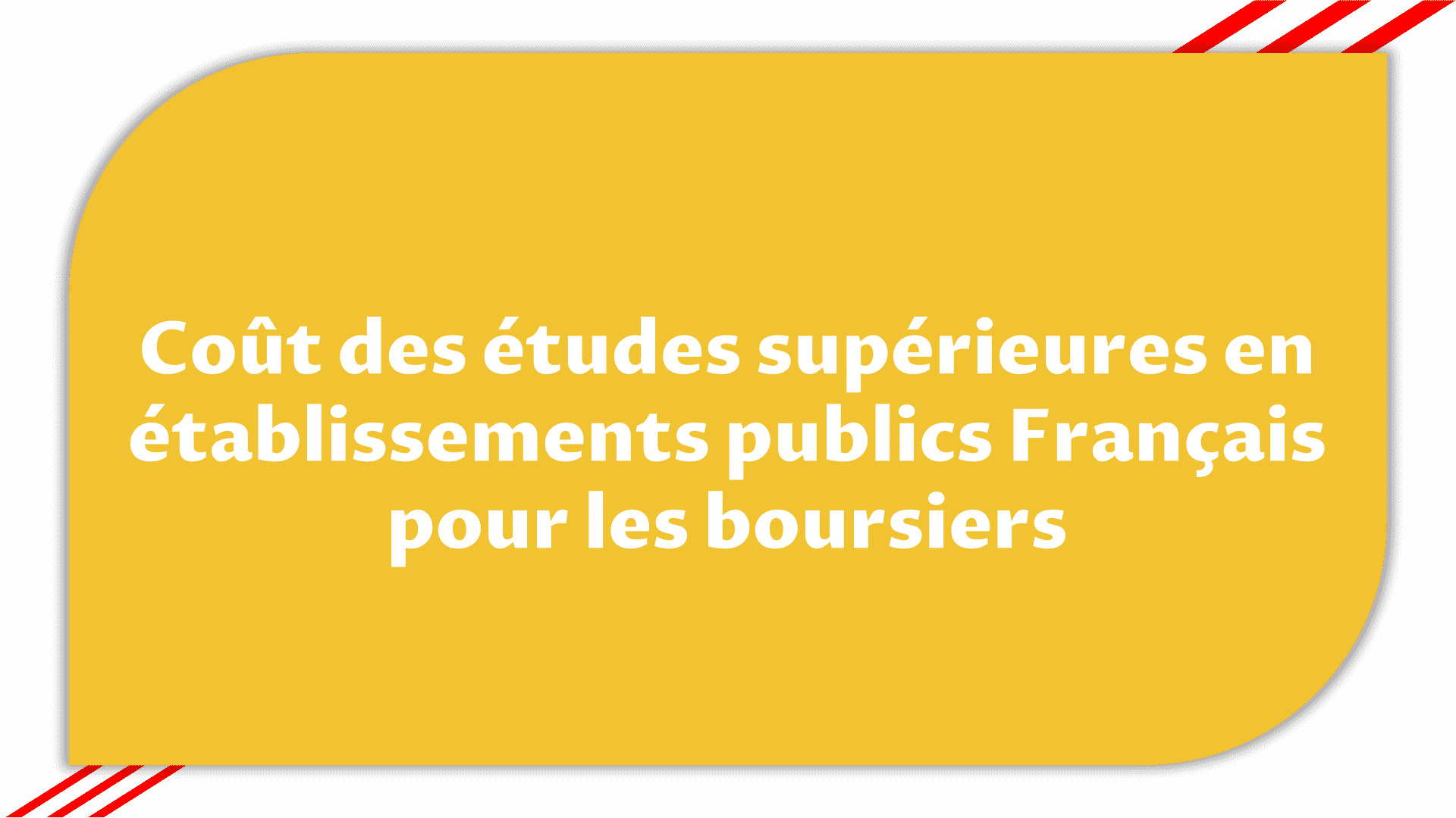 Coût des études en établissements publics Français pour 