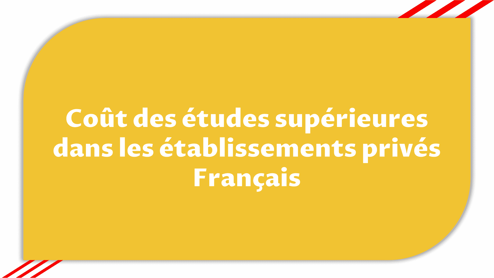 Coût des études établissements privés