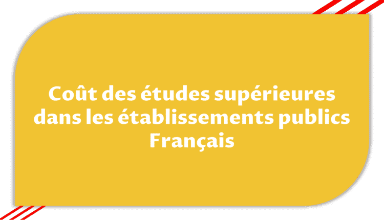 Coût des études établissements publics