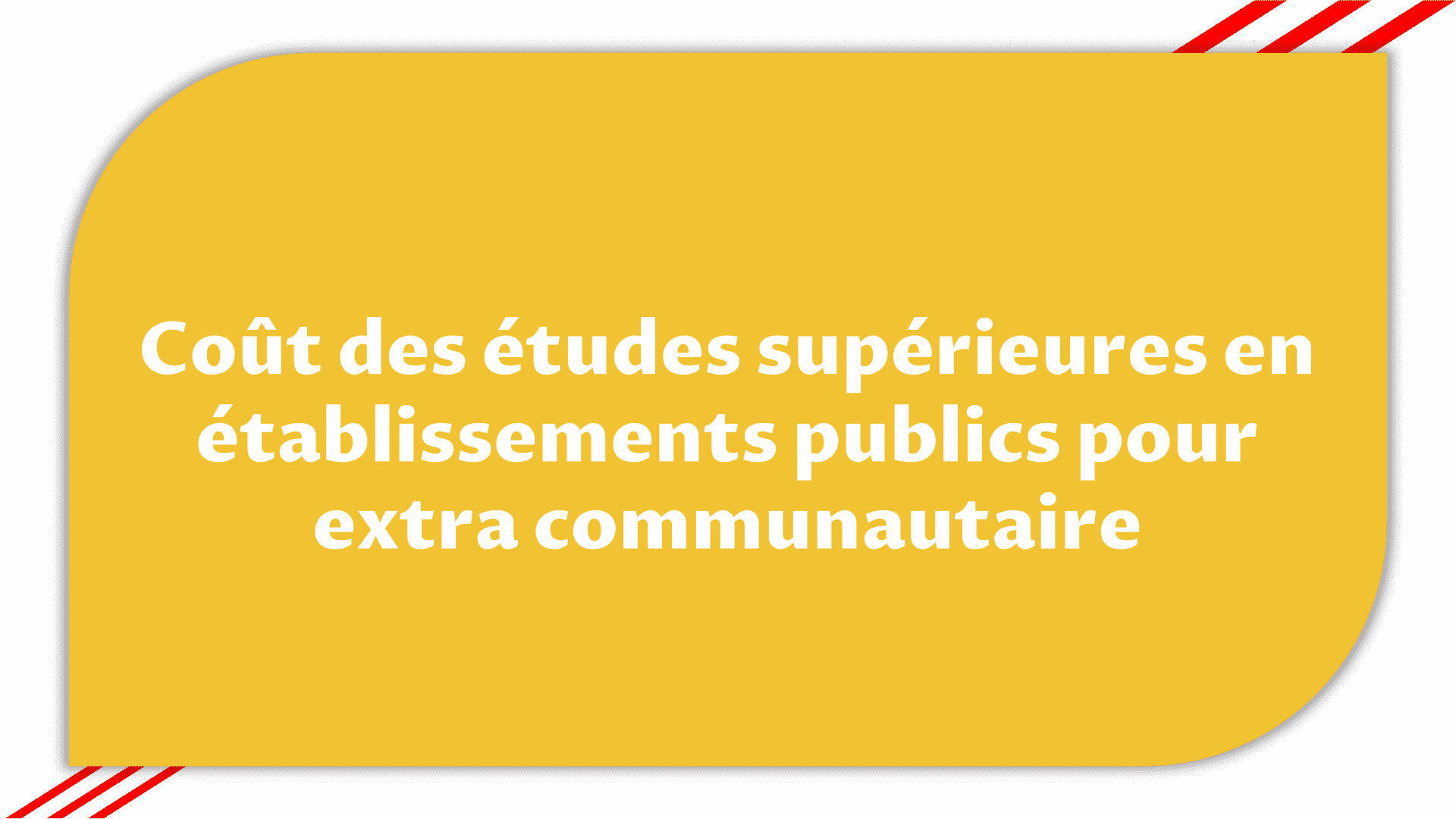 Coût des études en établissements publics pour extra 