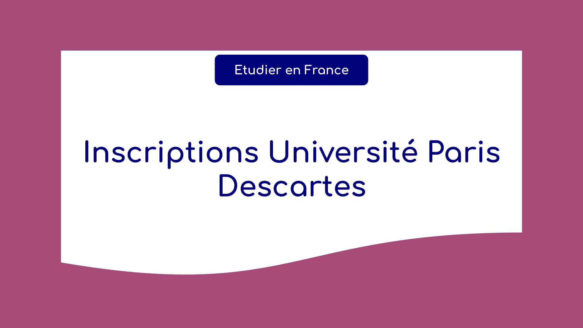 Inscriptions Université Paris Descartes