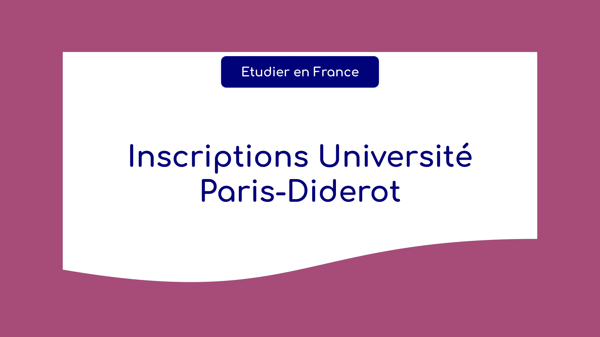 Inscriptions Université Paris-Diderot