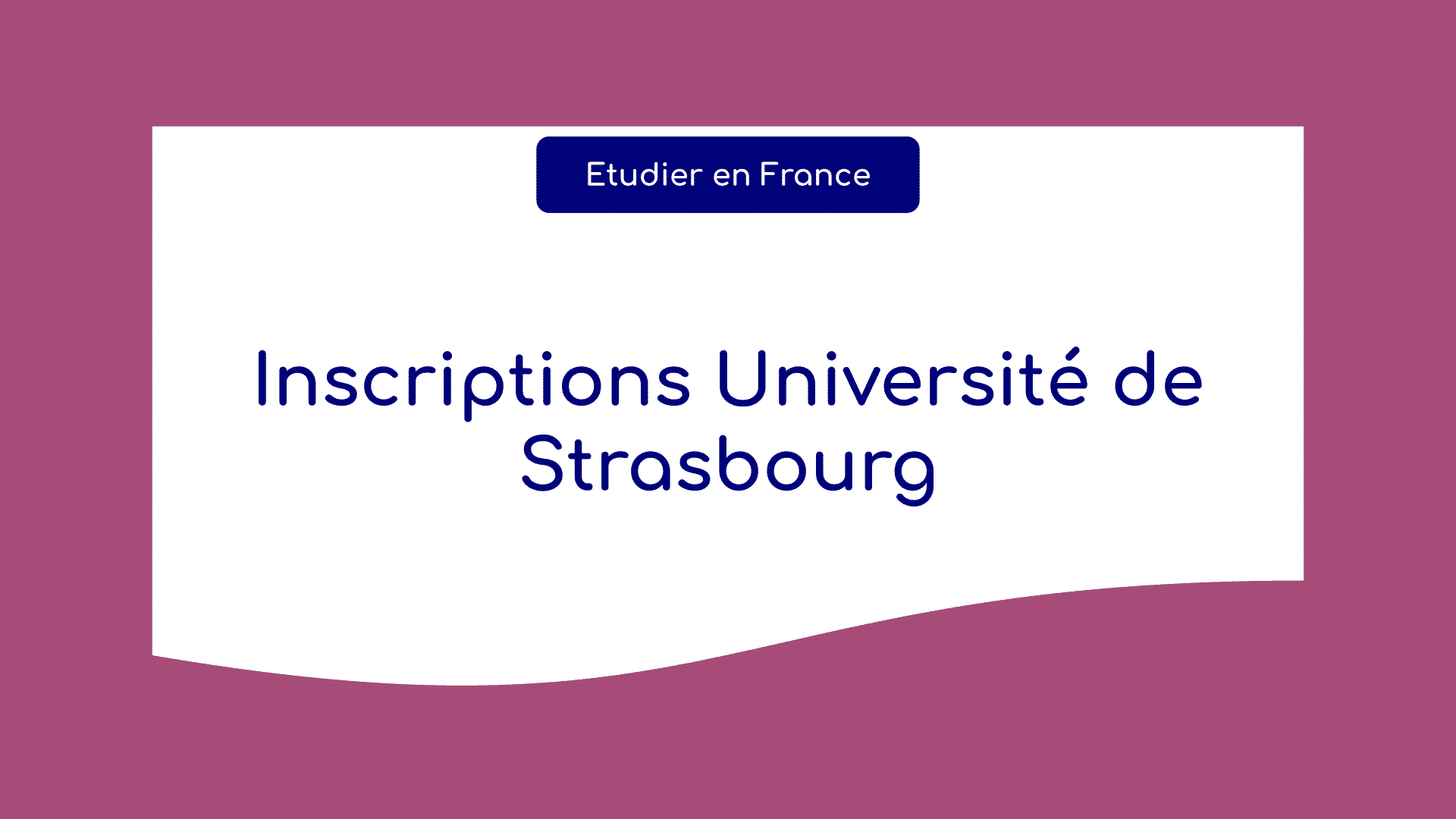 Inscriptions Université de Strasbourg