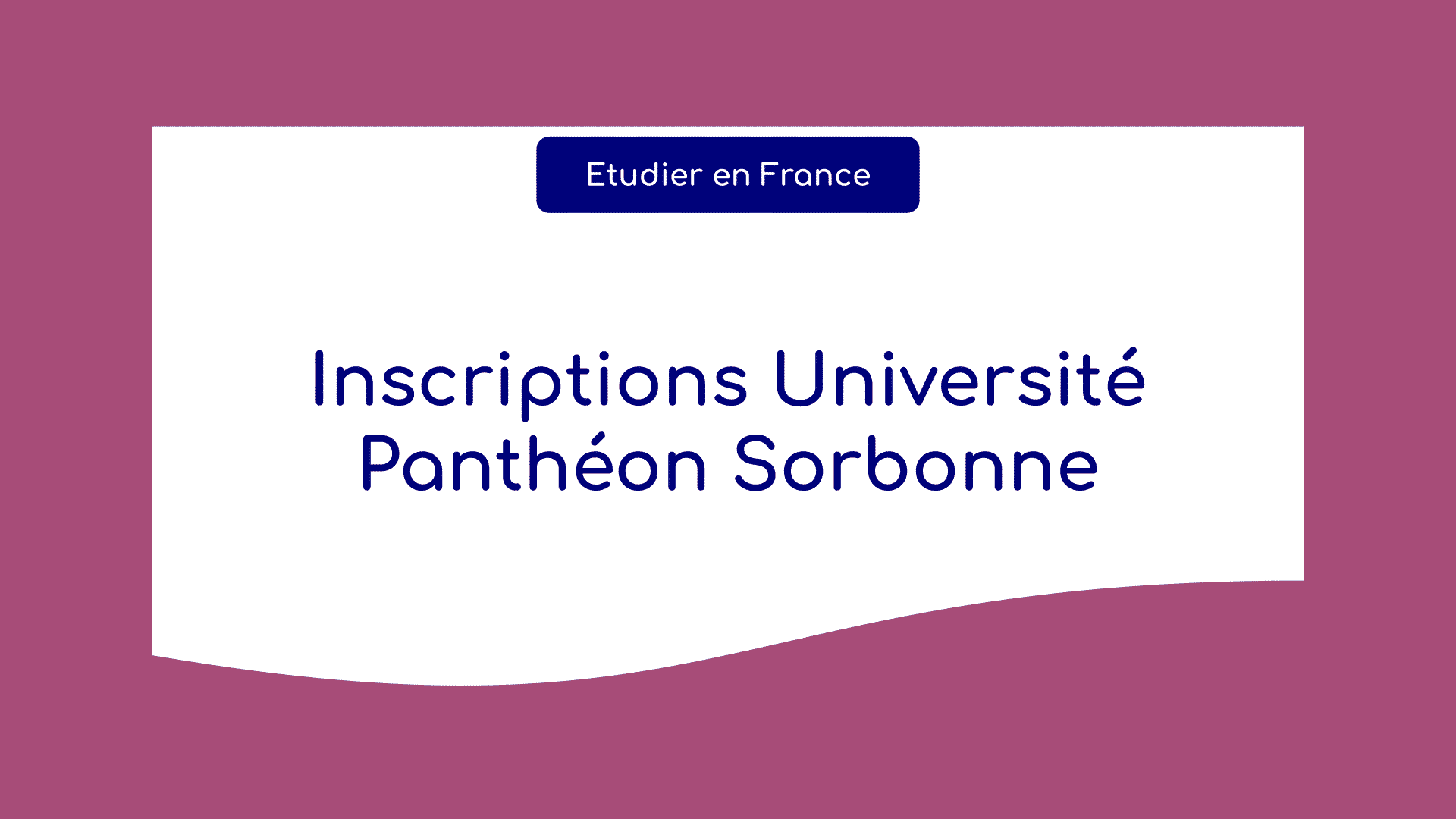 inscription Université Panthéon Sorbonne