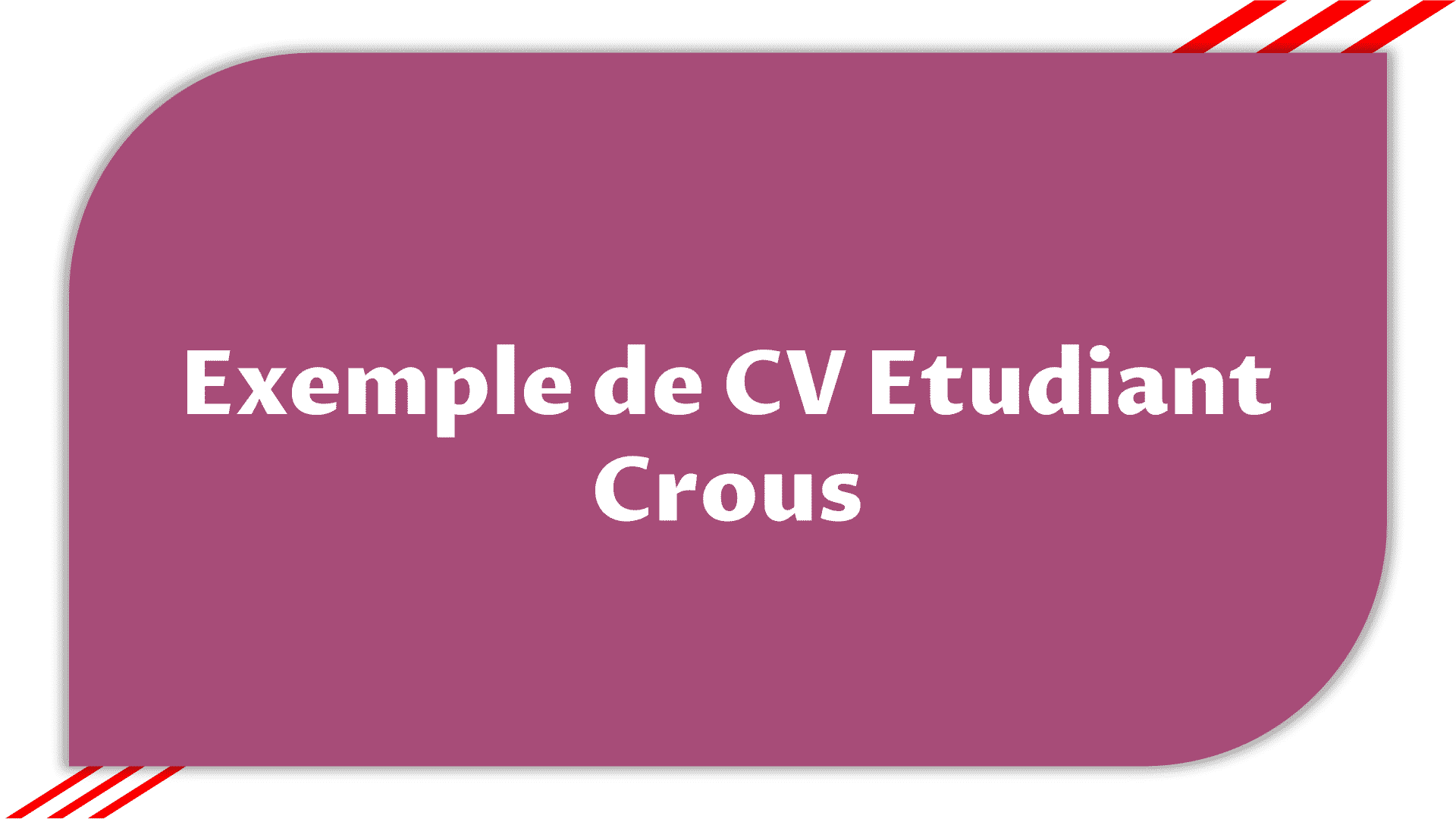 Exemple de CV Etudiant Crous > Etudier en France