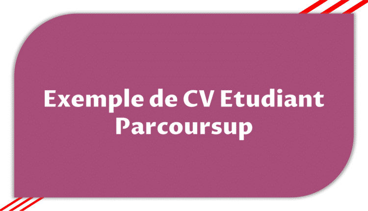 Exemple CV Parcoursup