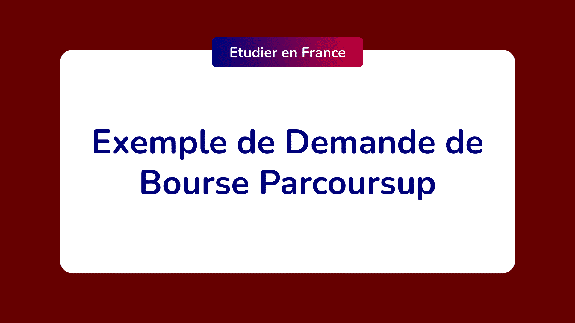 Exemple Demande de Bourse Parcoursup