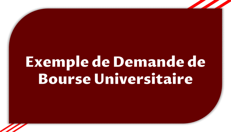 Exemple Gratuit de Demande de Bourse Universitaire