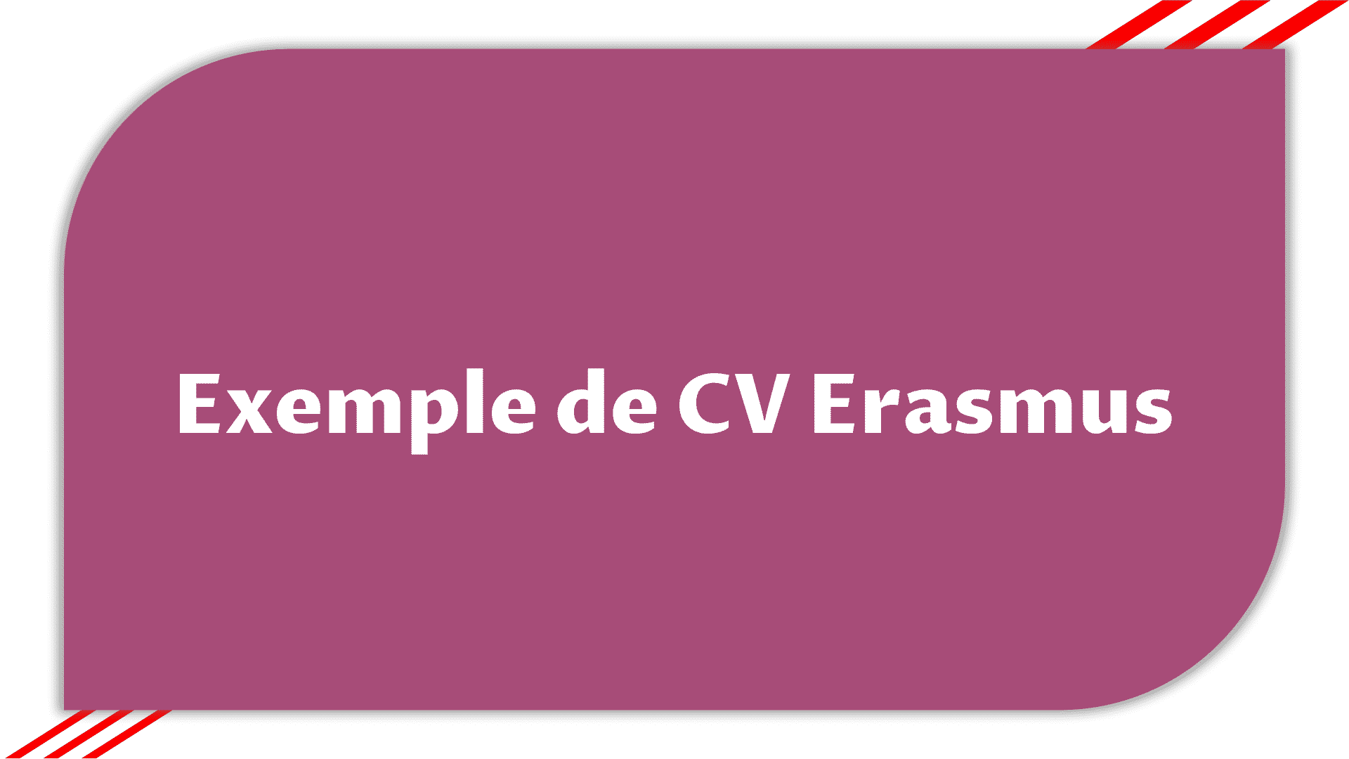 Télécharger Exemple de CV Erasmus > Etudier en France