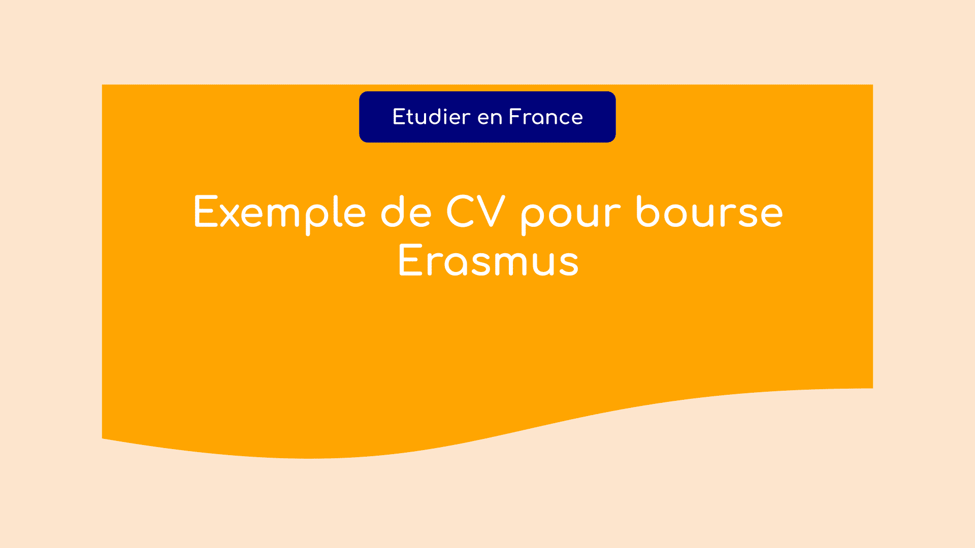 Exemple de CV pour bourse Erasmus