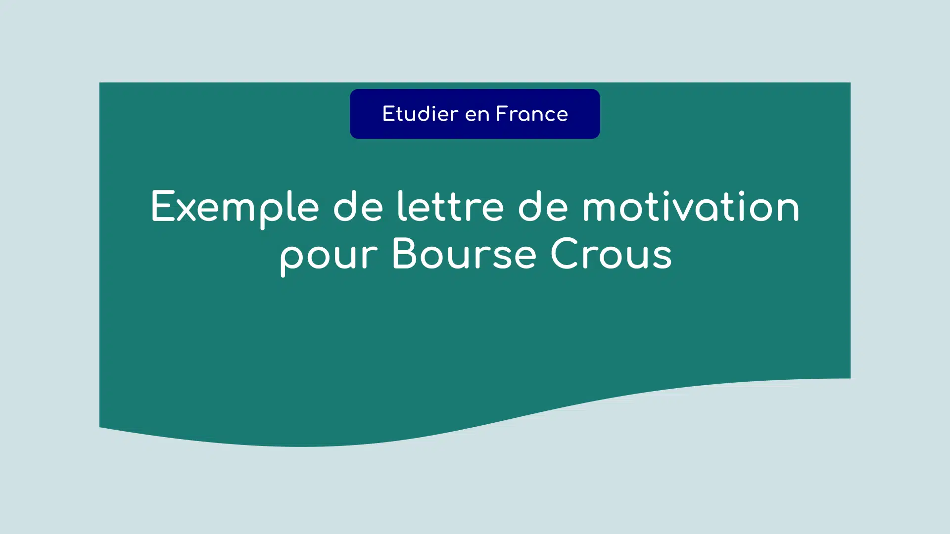 Exemple de lettre de motivation pour Bourse Crous