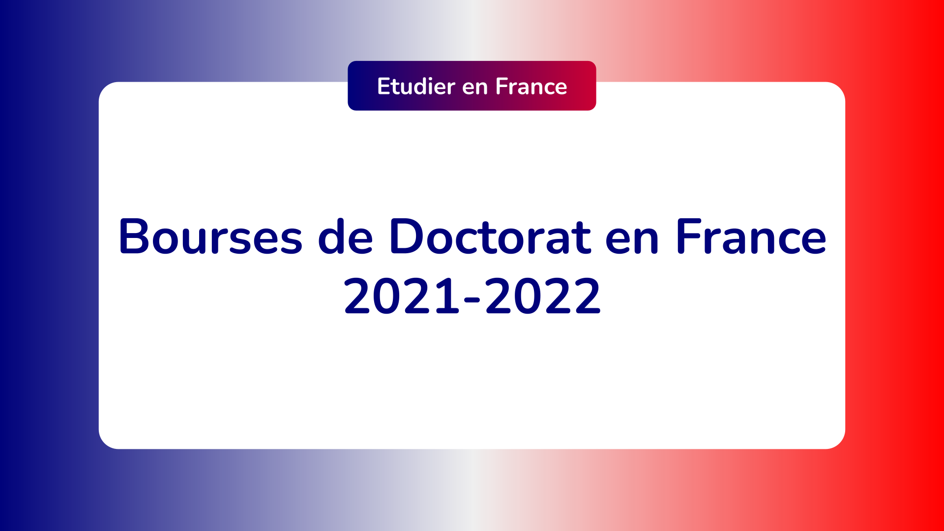 Bourses Doctorat France