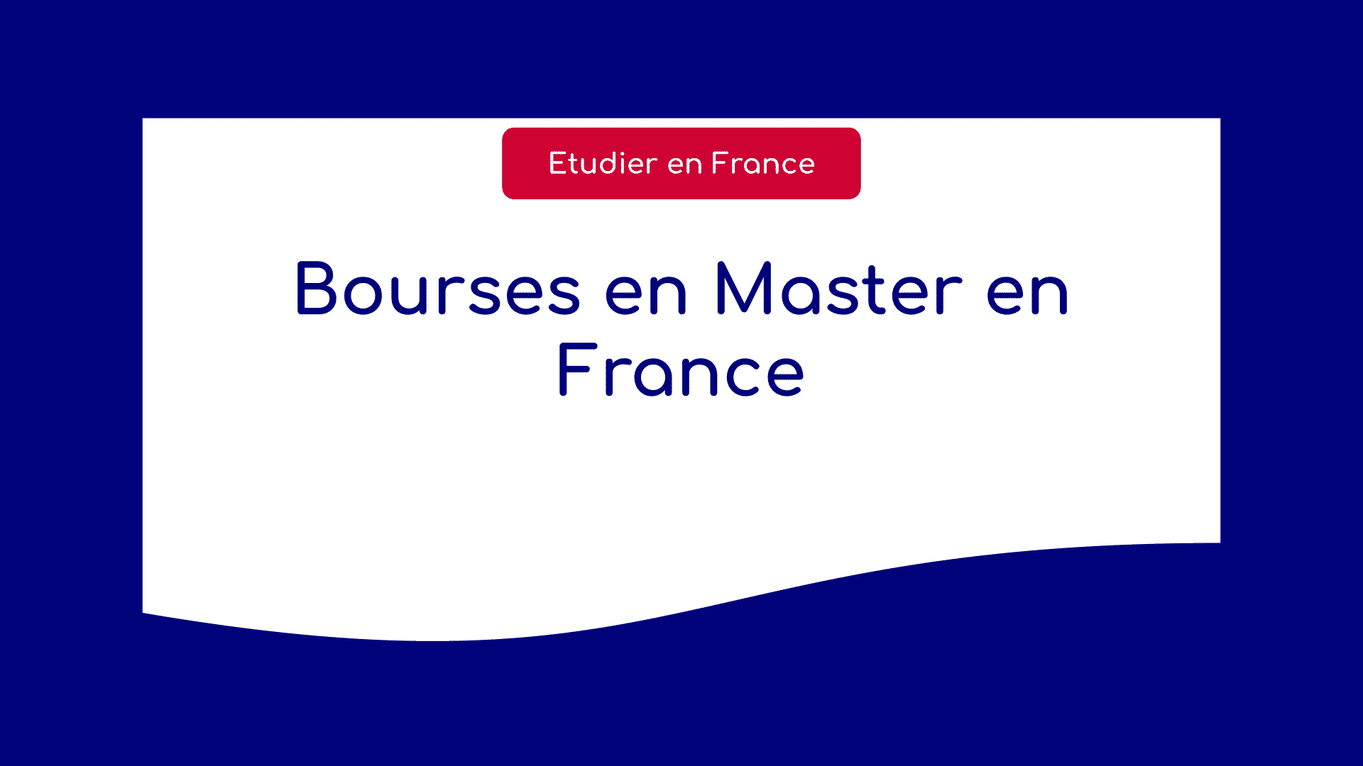 Bourses en Master en France