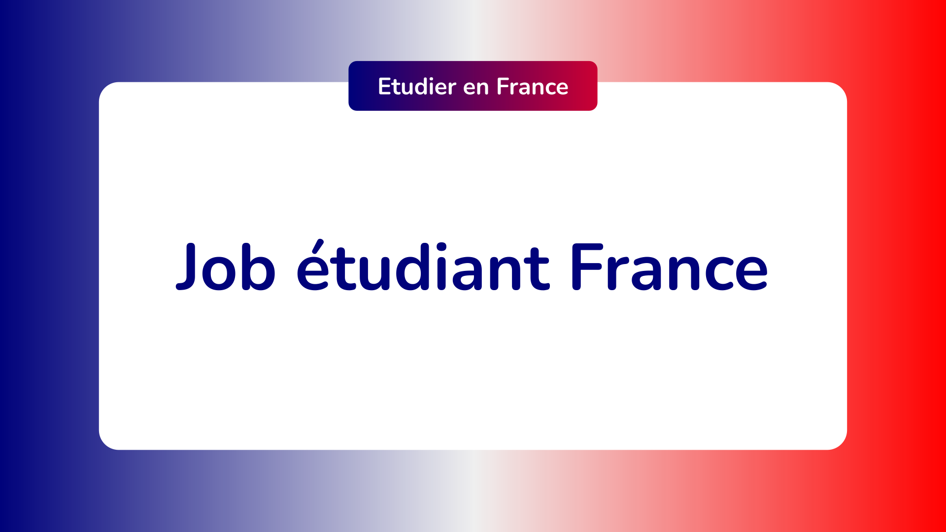 Job étudiant France