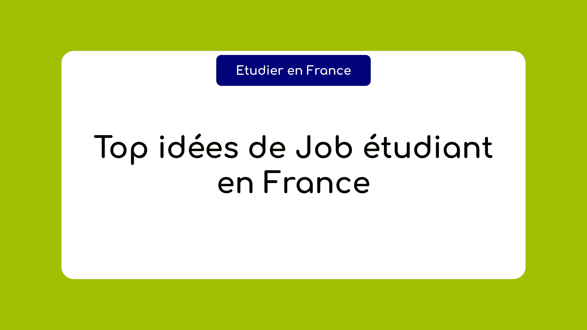 Job étudiant en France