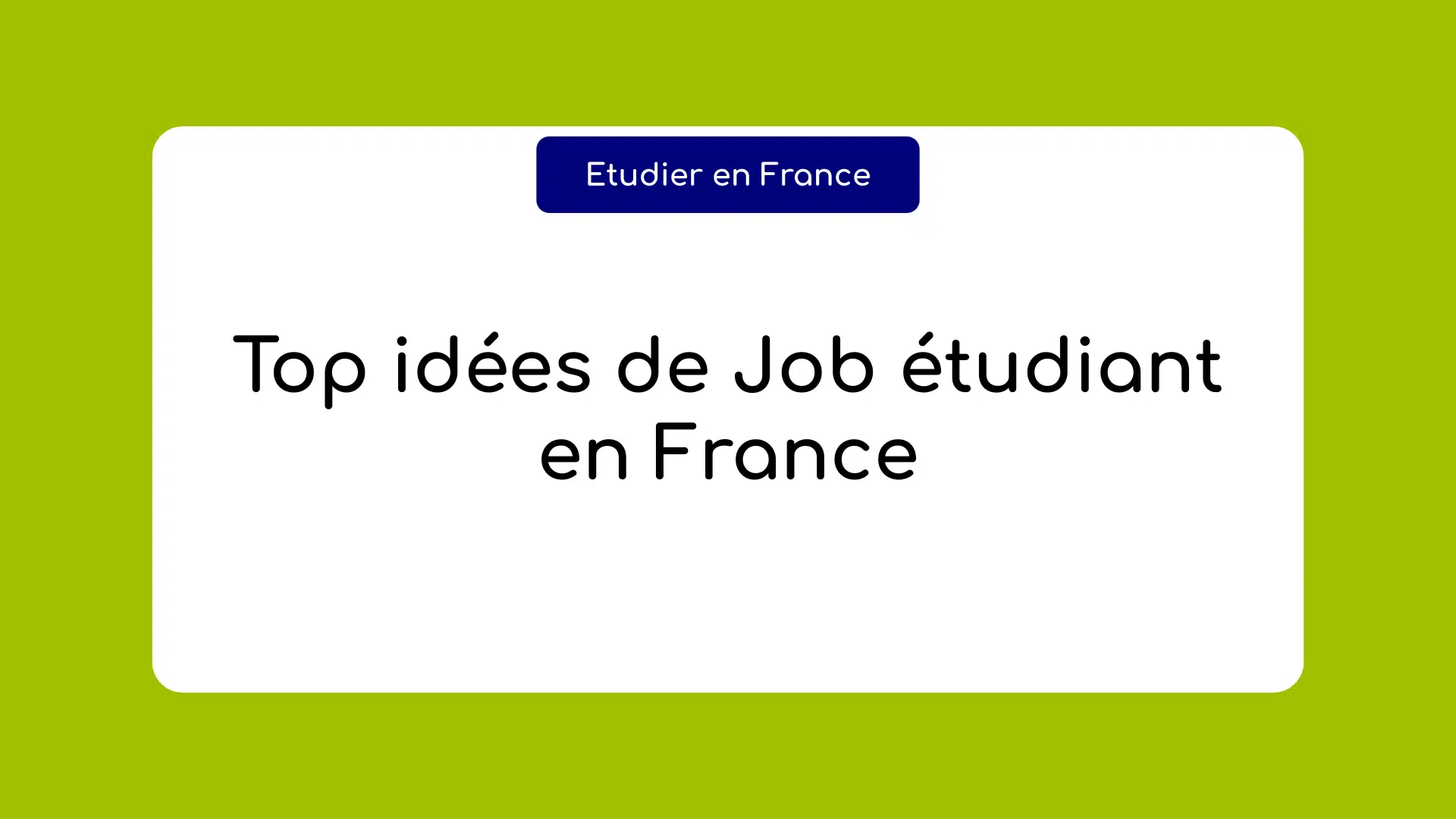 Job étudiant en France