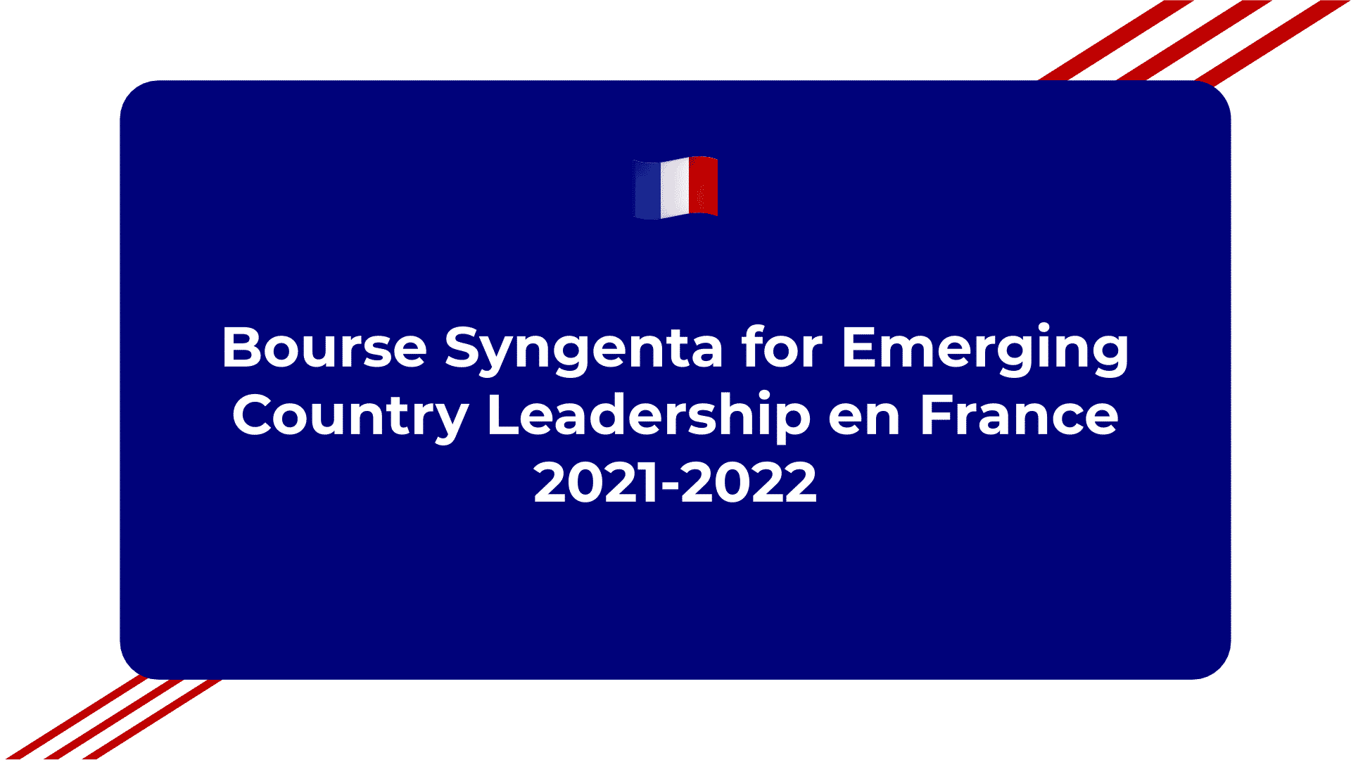 Bourse Syngenta for Emerging Country Leadership