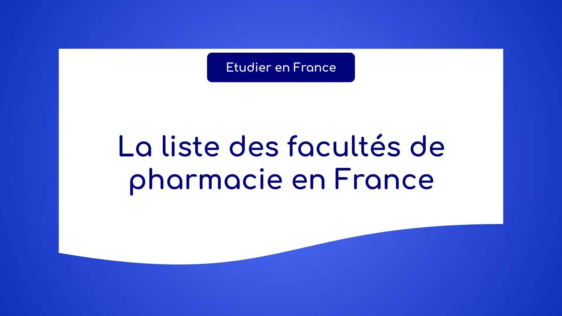 Liste des facultés de pharmacie en France