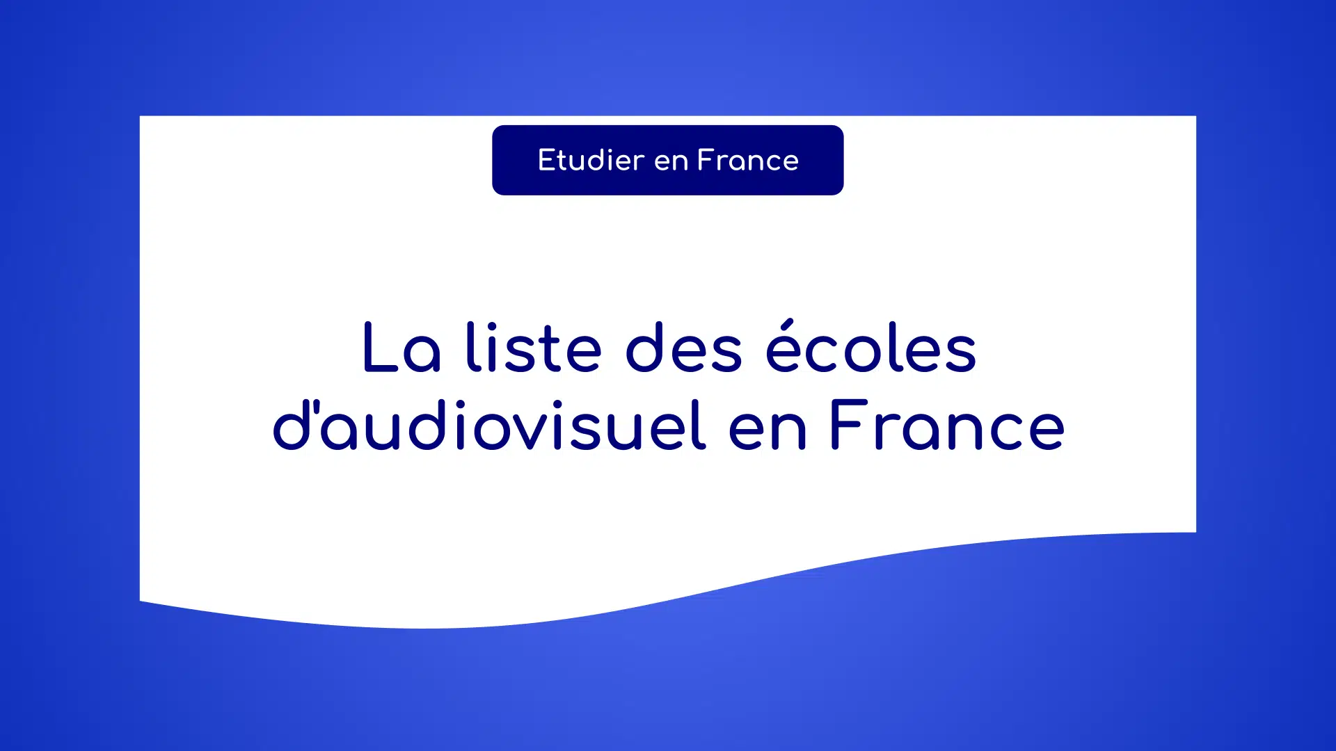 écoles d'audiovisuel en France