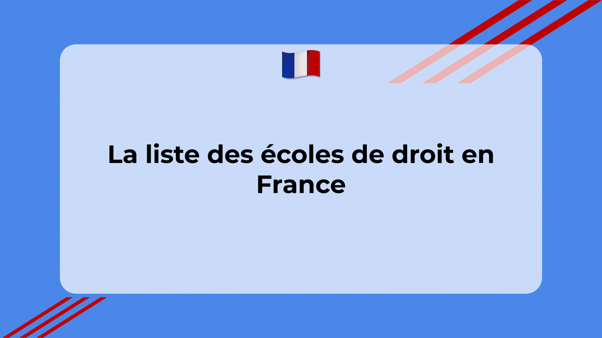 écoles de droit en France