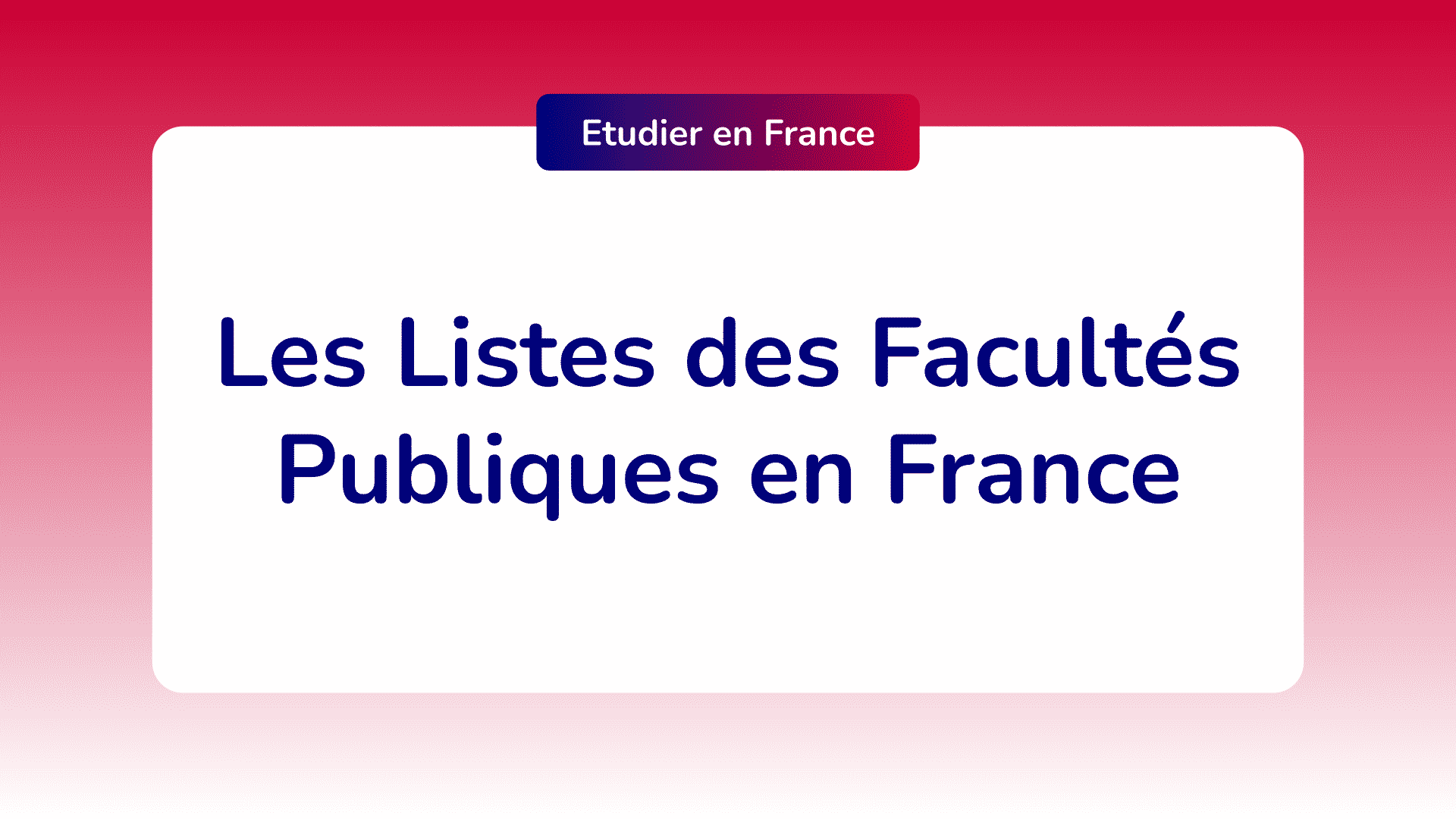 Les Listes des Facultés Publiques en France