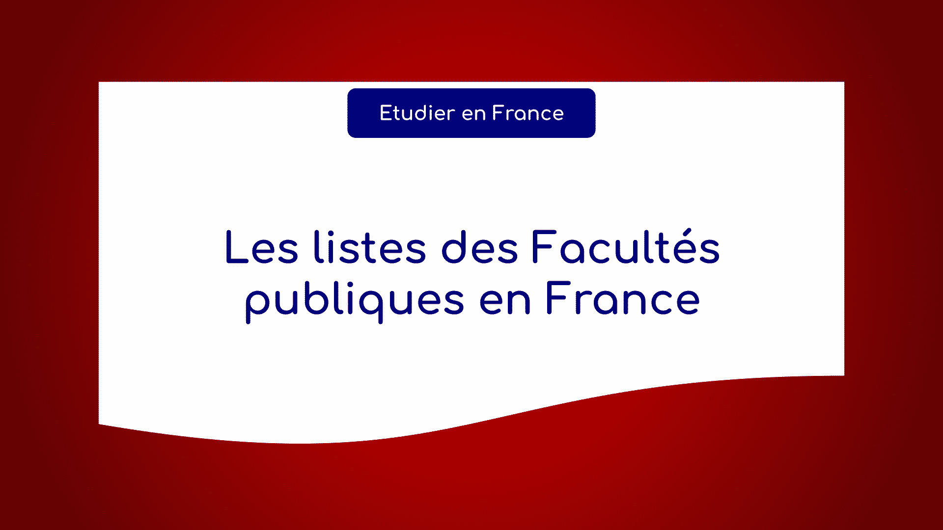 Listes des Facultés publiques en France
