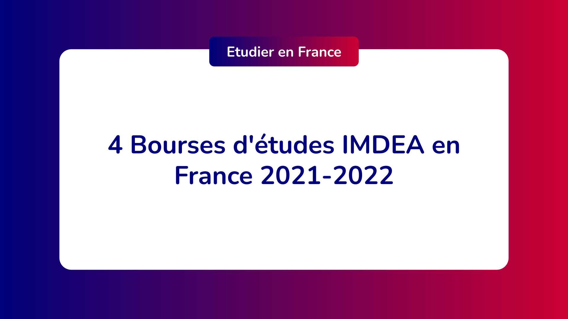 Bourses d'études IMDEA
