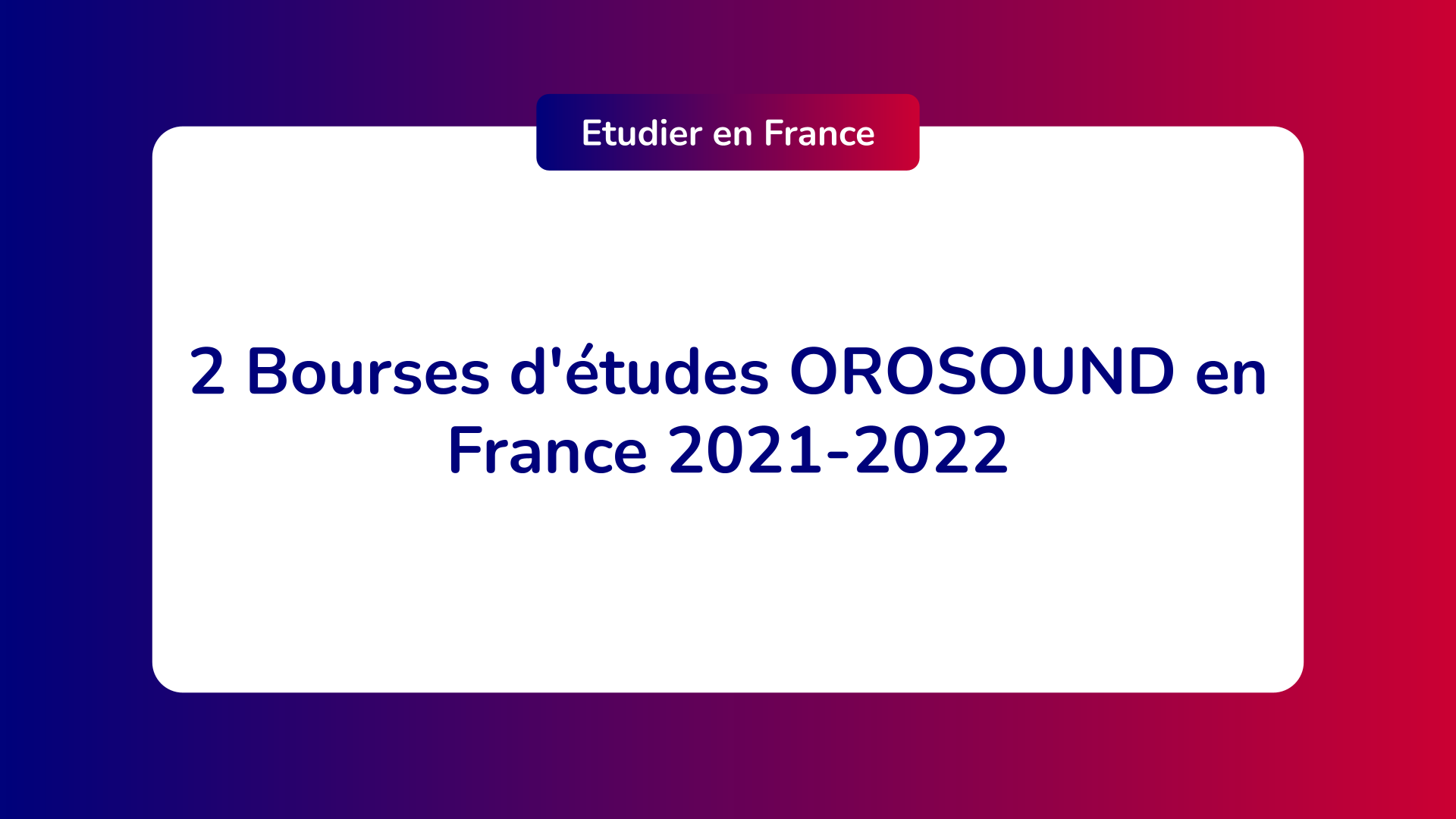 Bourses d'études OROSOUND