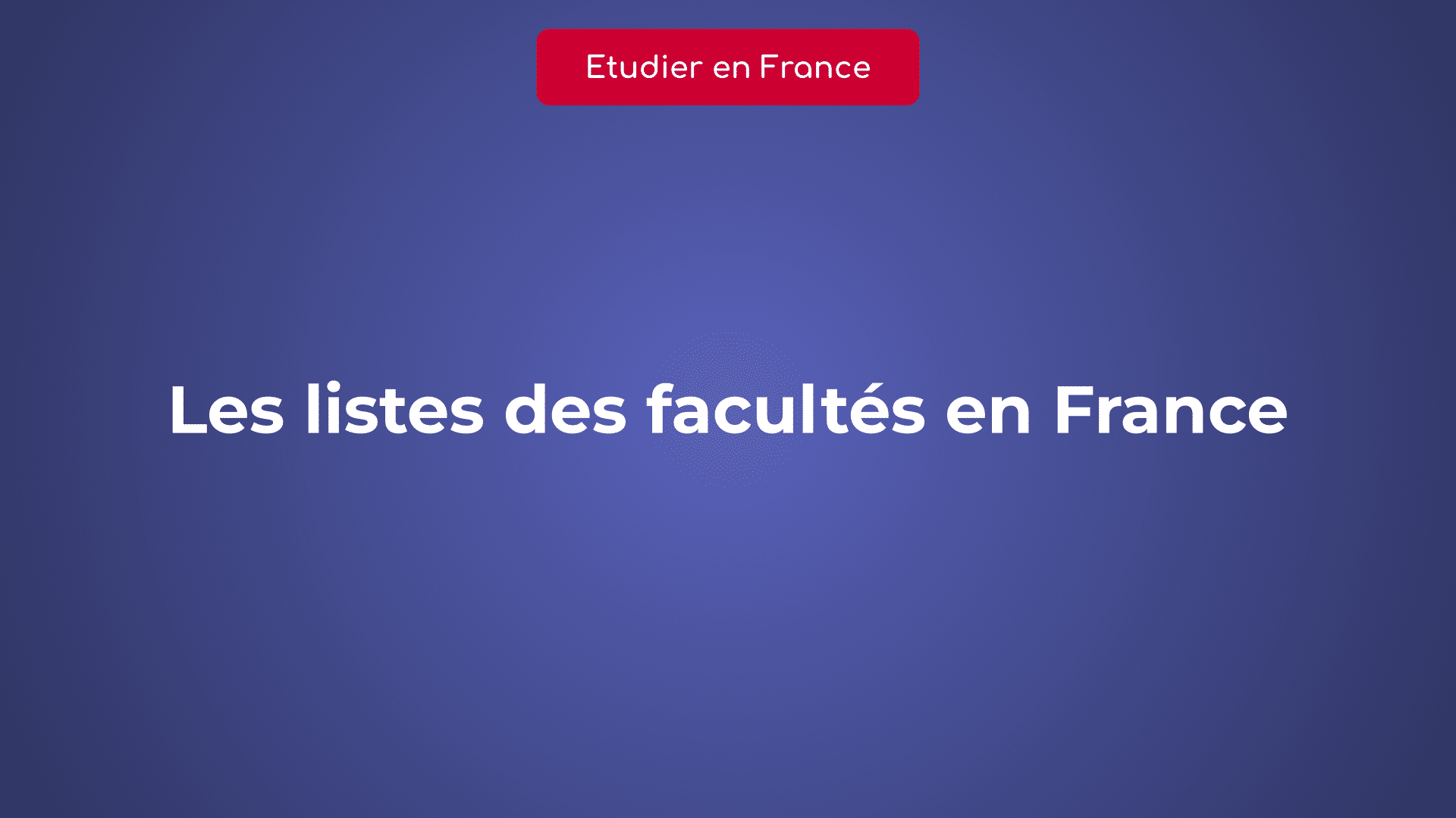 Listes des Facultés en France