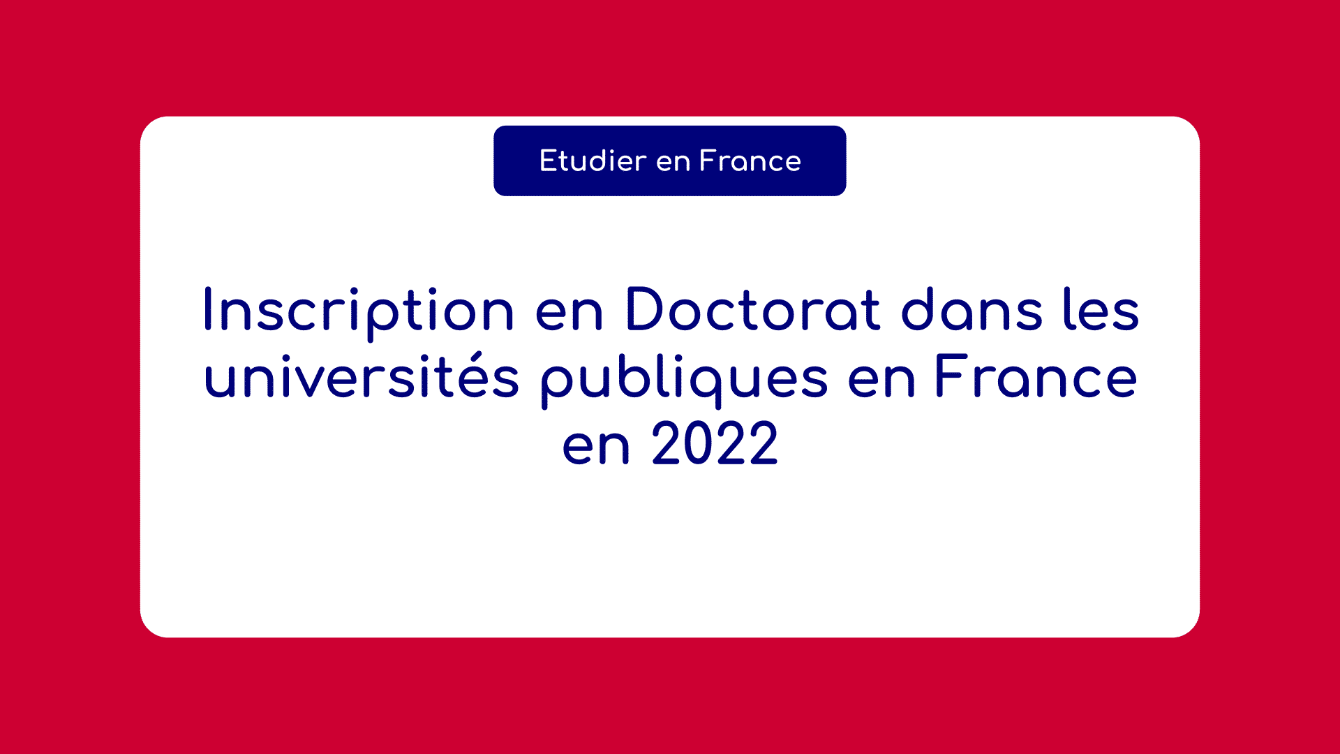 Inscription Doctorat universités publiques France