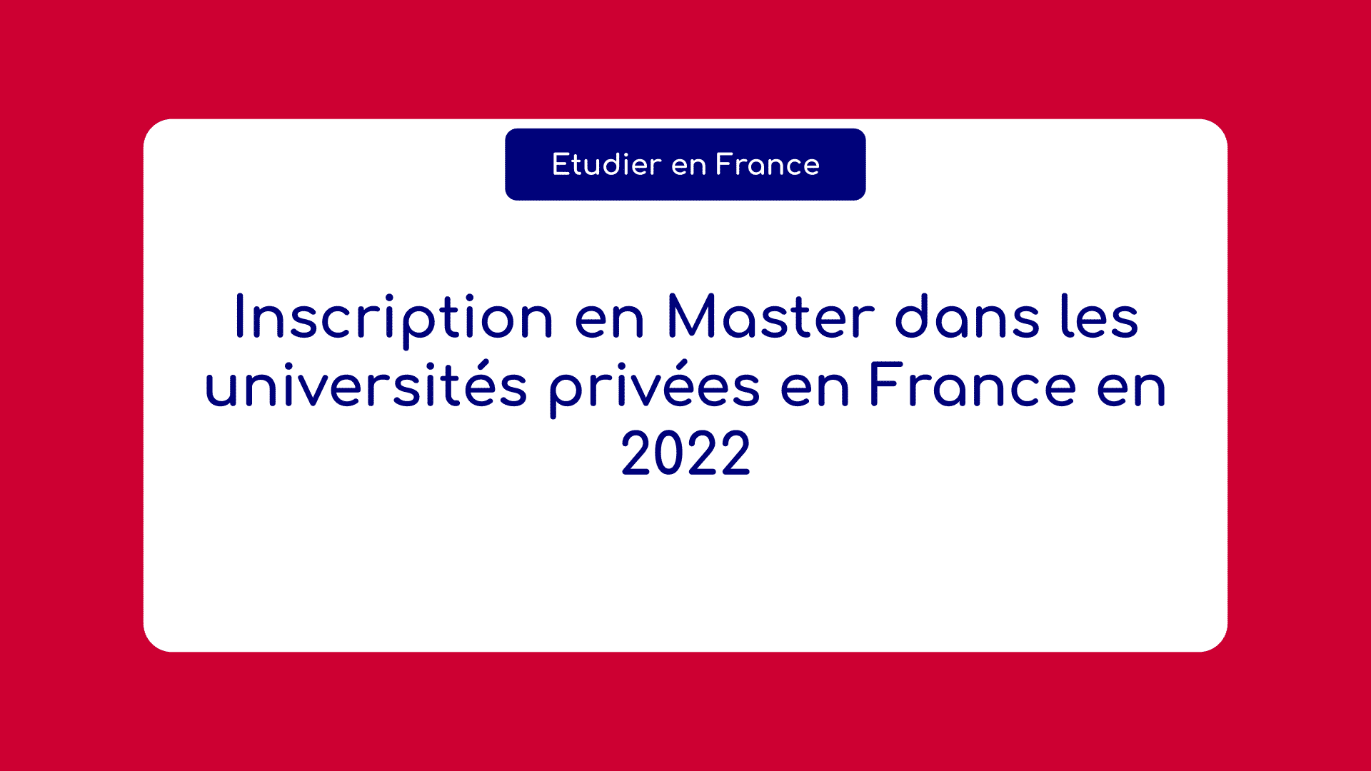 Inscription Master universités privées France