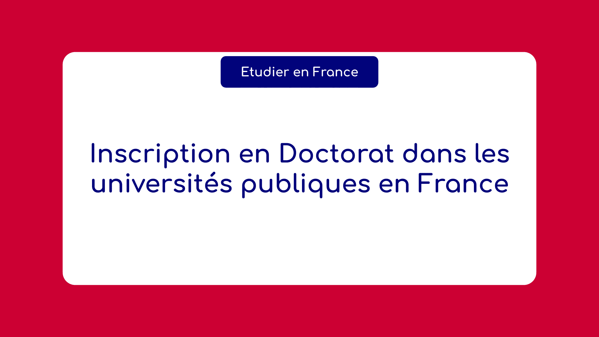 Inscription en Doctorat dans les universités publiques en France