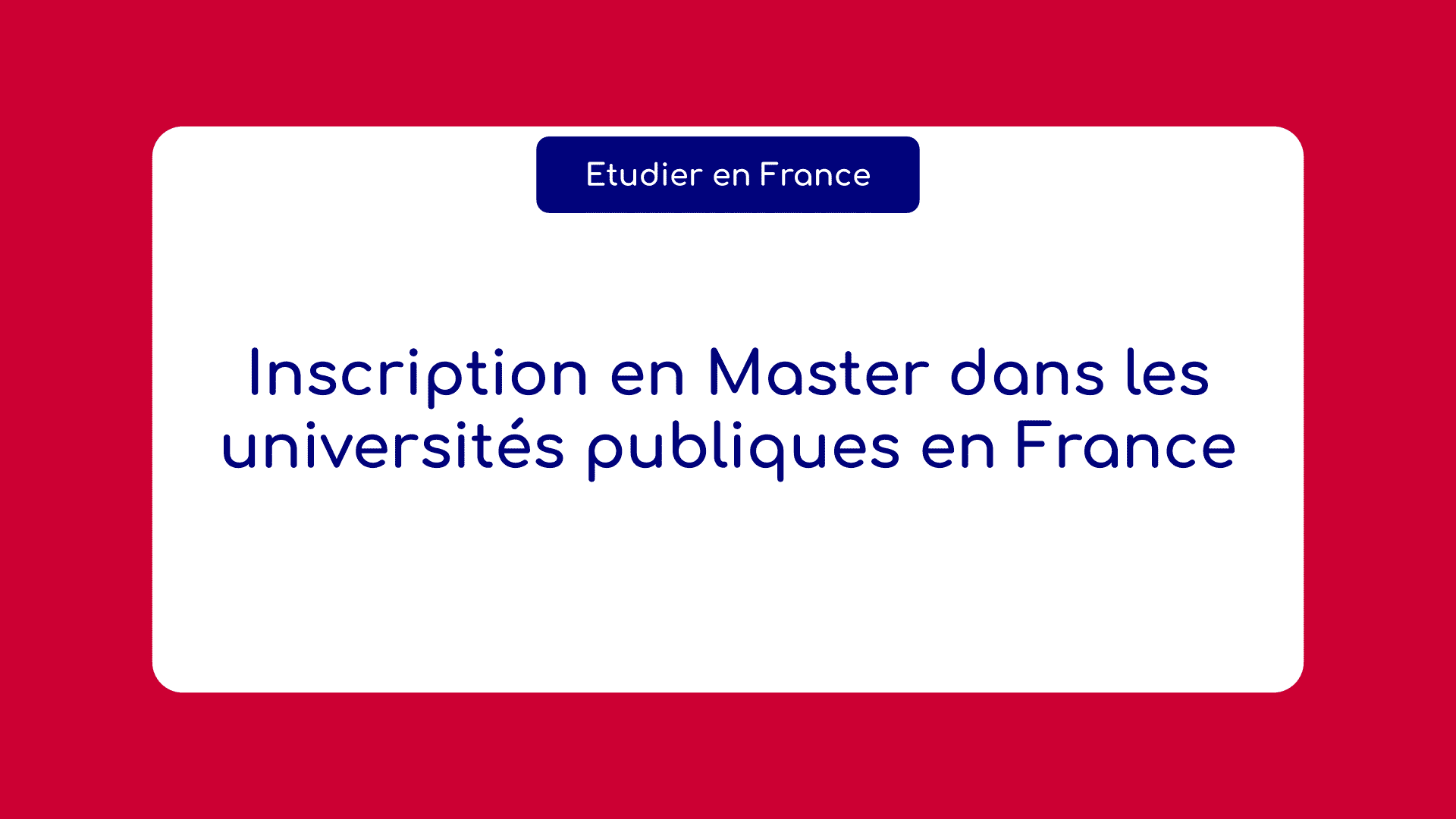 Inscription en Master dans les universités publiques en France