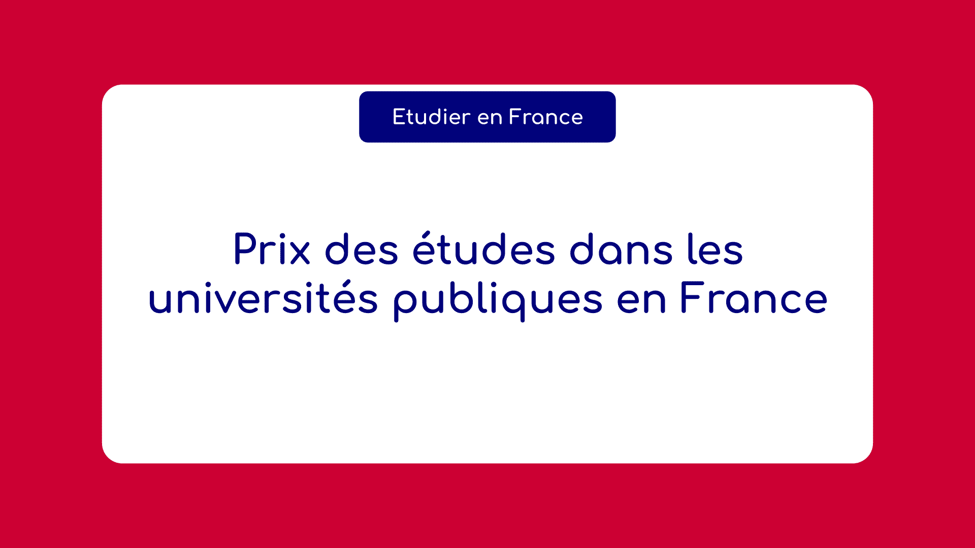 Prix des études dans les universités publiques en France