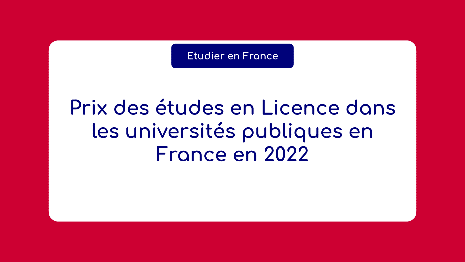 Prix études en Licence universités publiques en France