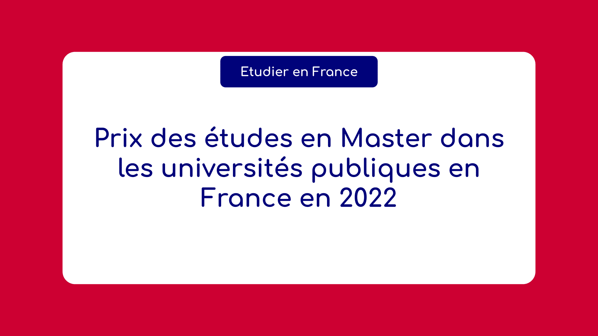 Prix études en master universités publiques en France