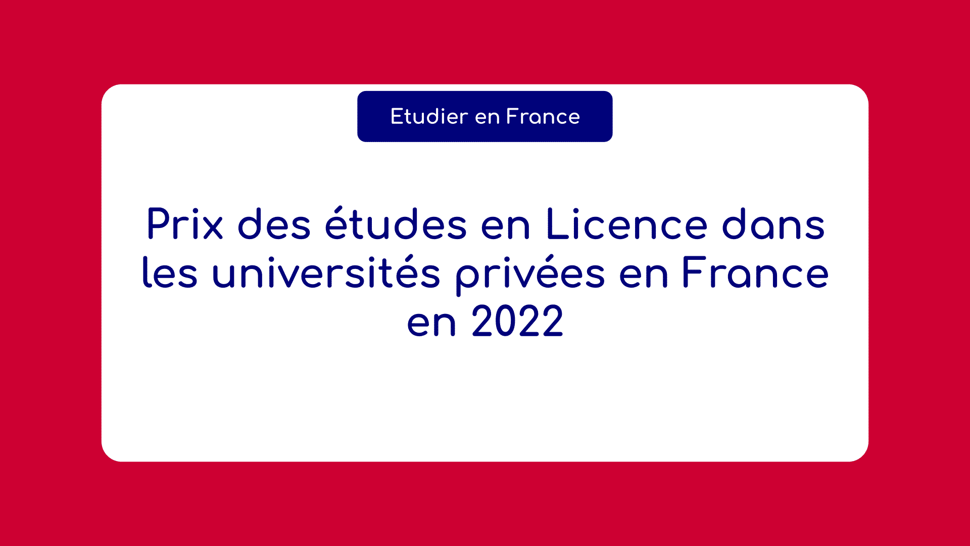 Prix études licence universités privées France