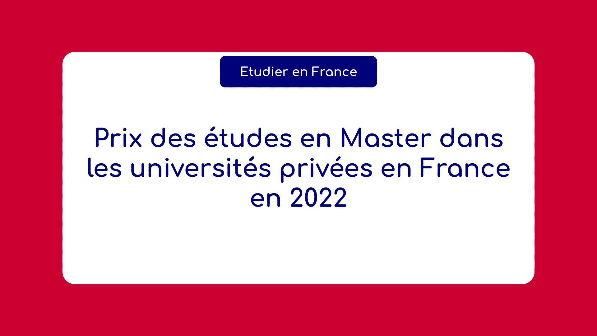 Prix études master universités privées France