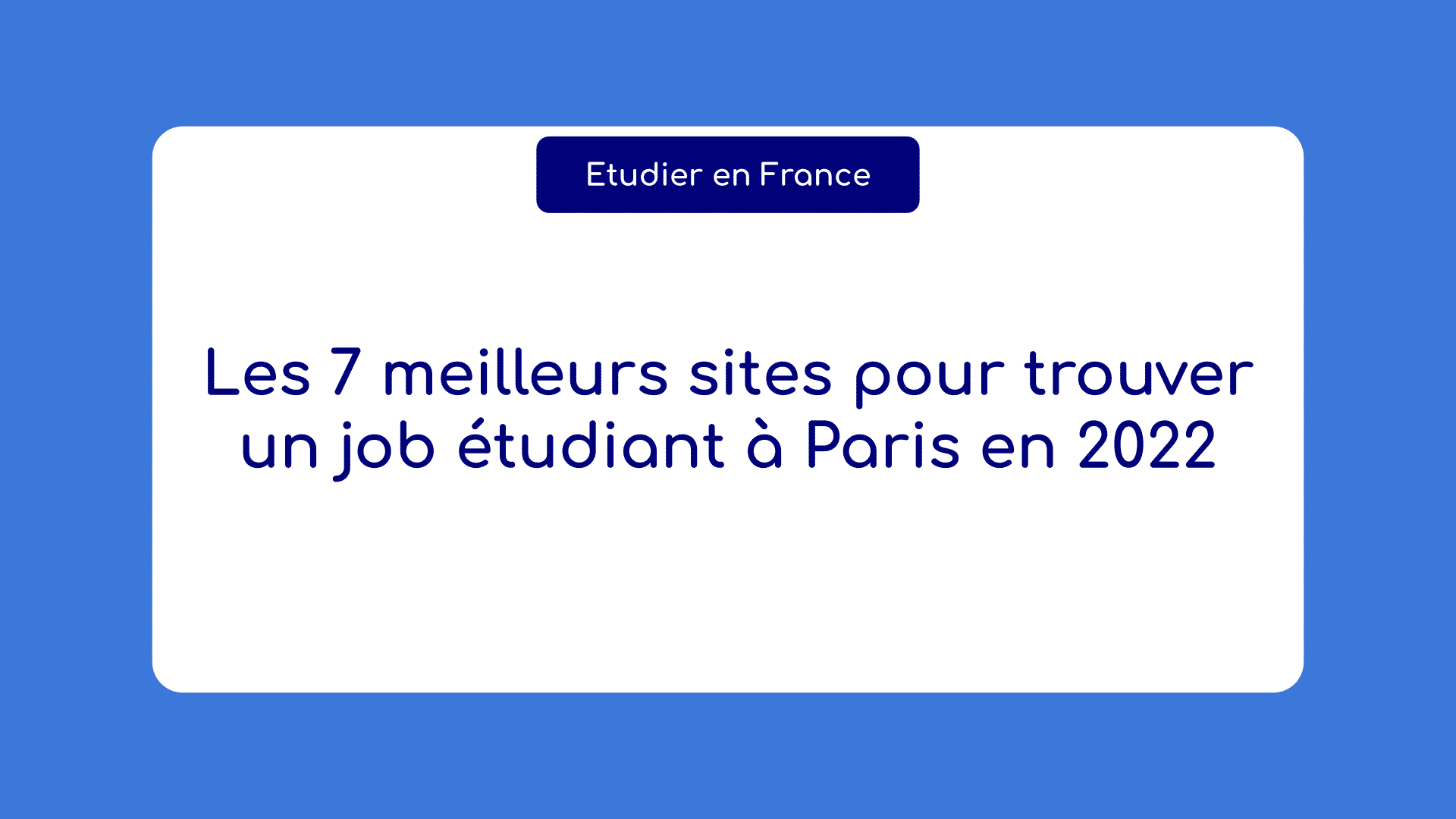 Trouver un job étudiant à Paris