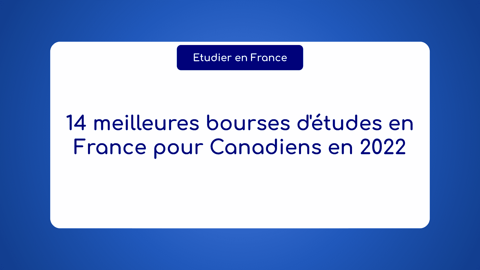 bourses d'études en France pour les Canadiens
