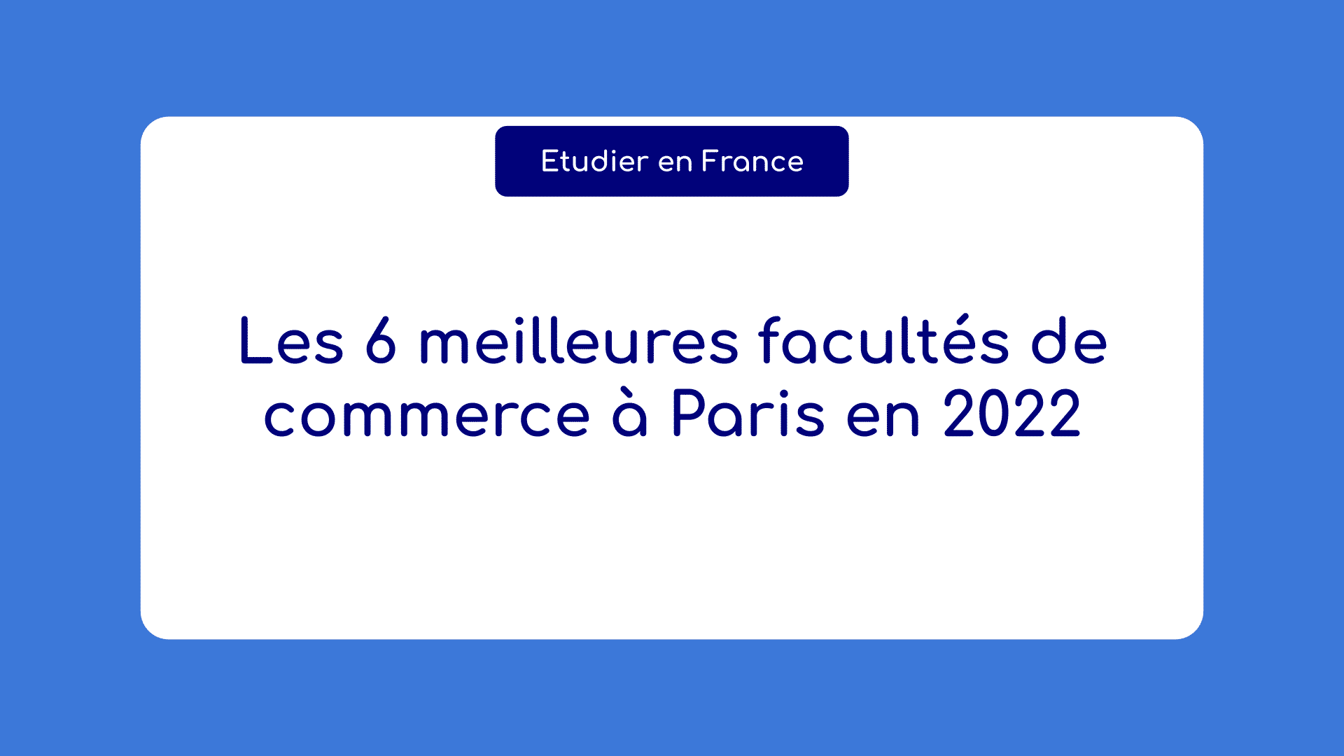 facultés de commerce à Paris