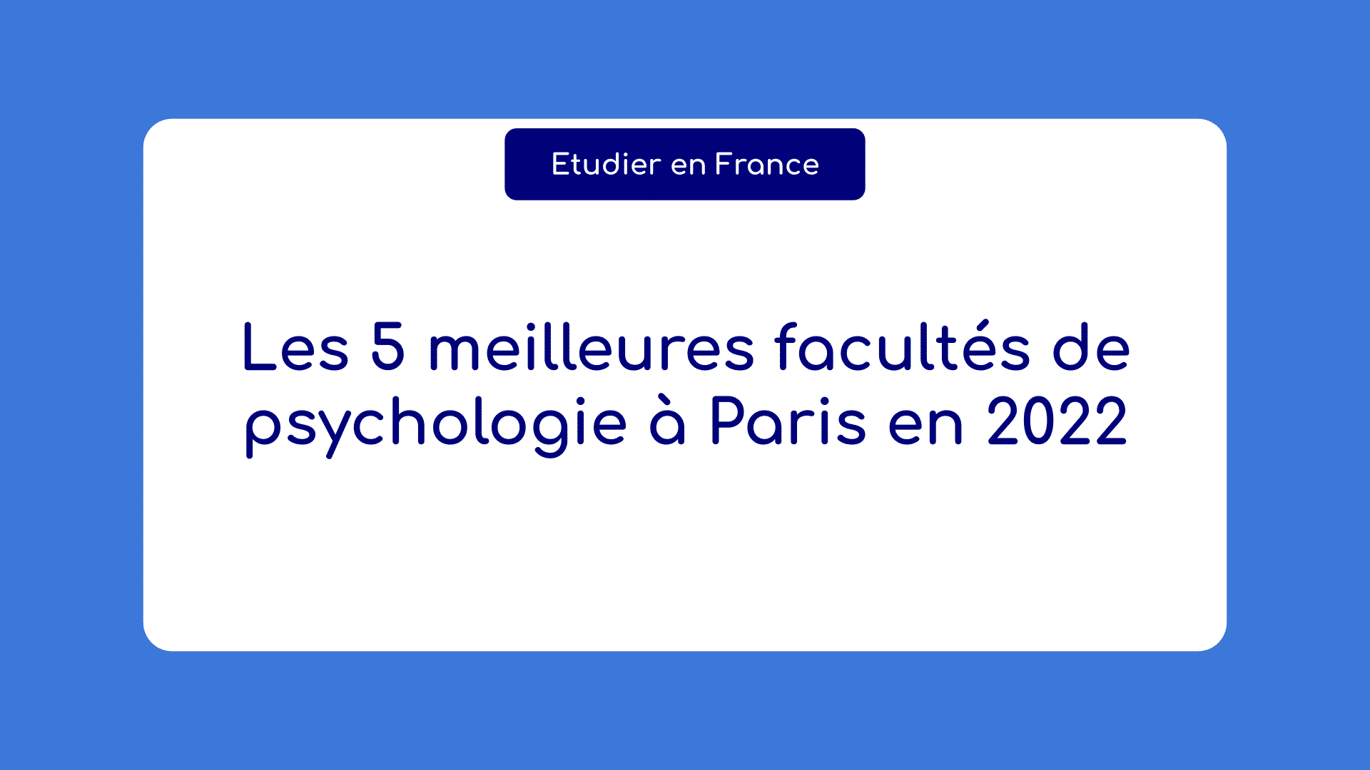 facultés de psychologie à Paris