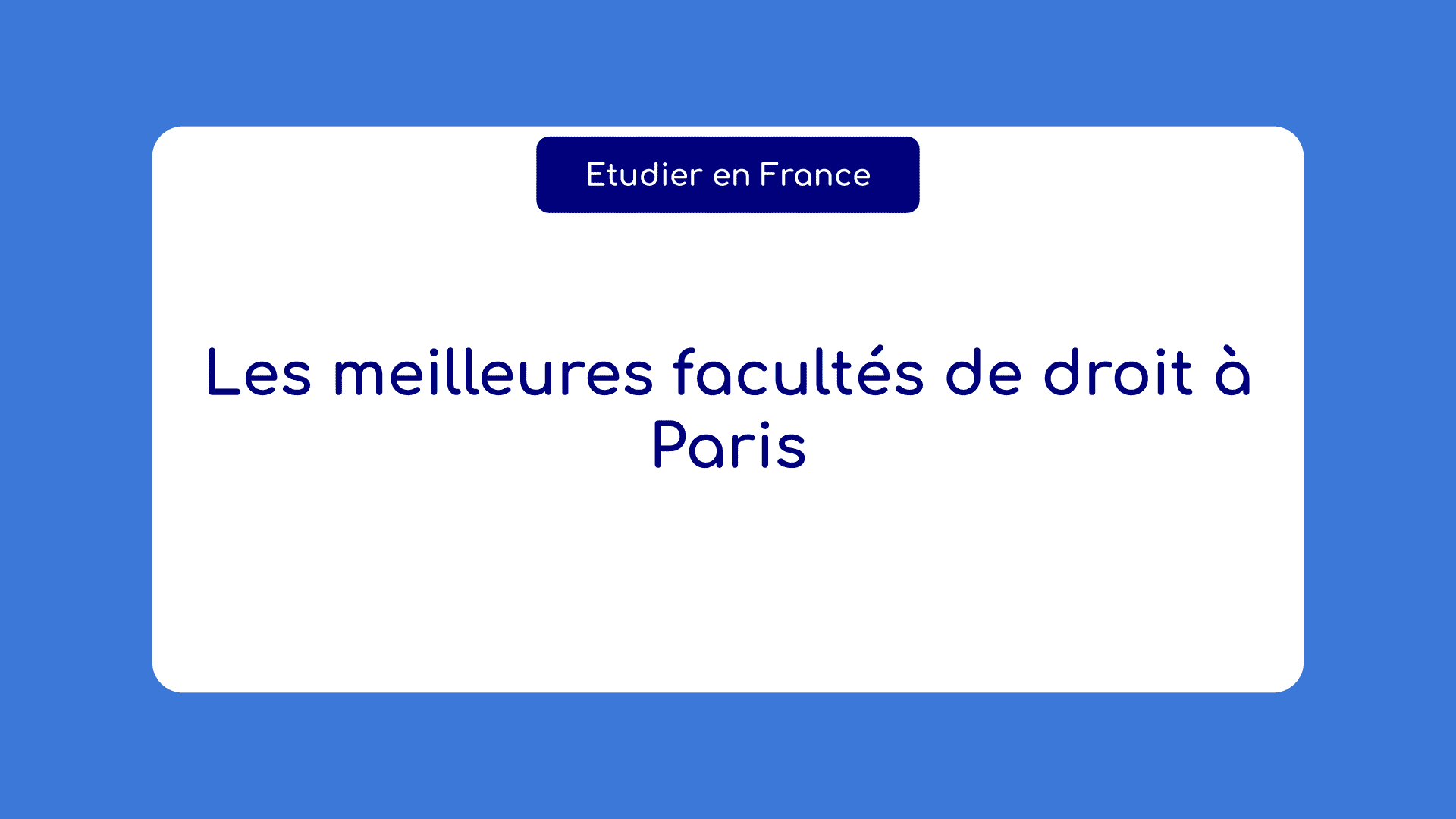 meilleures facultés de droit à Paris