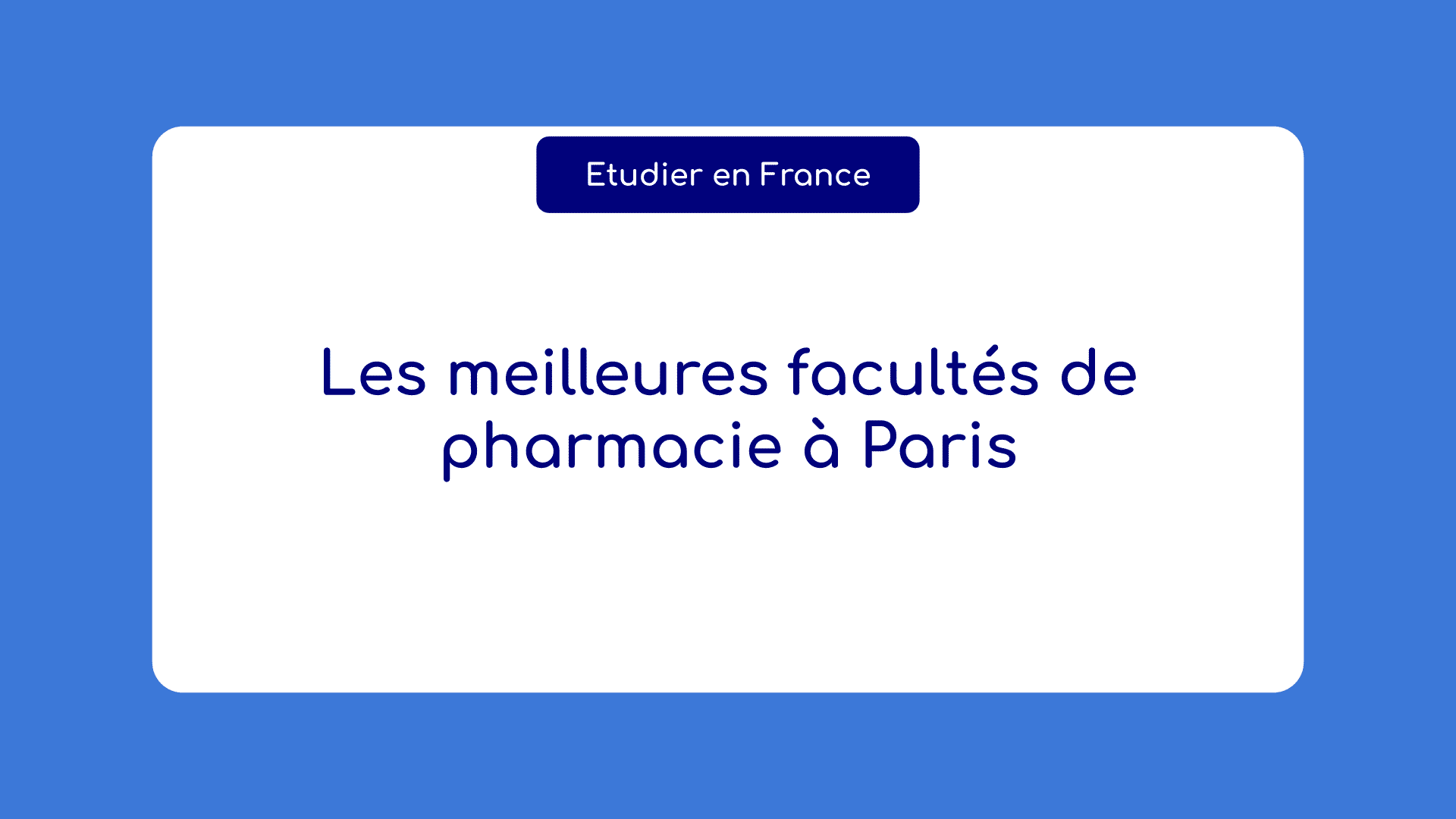 meilleures facultés de pharmacie à Paris