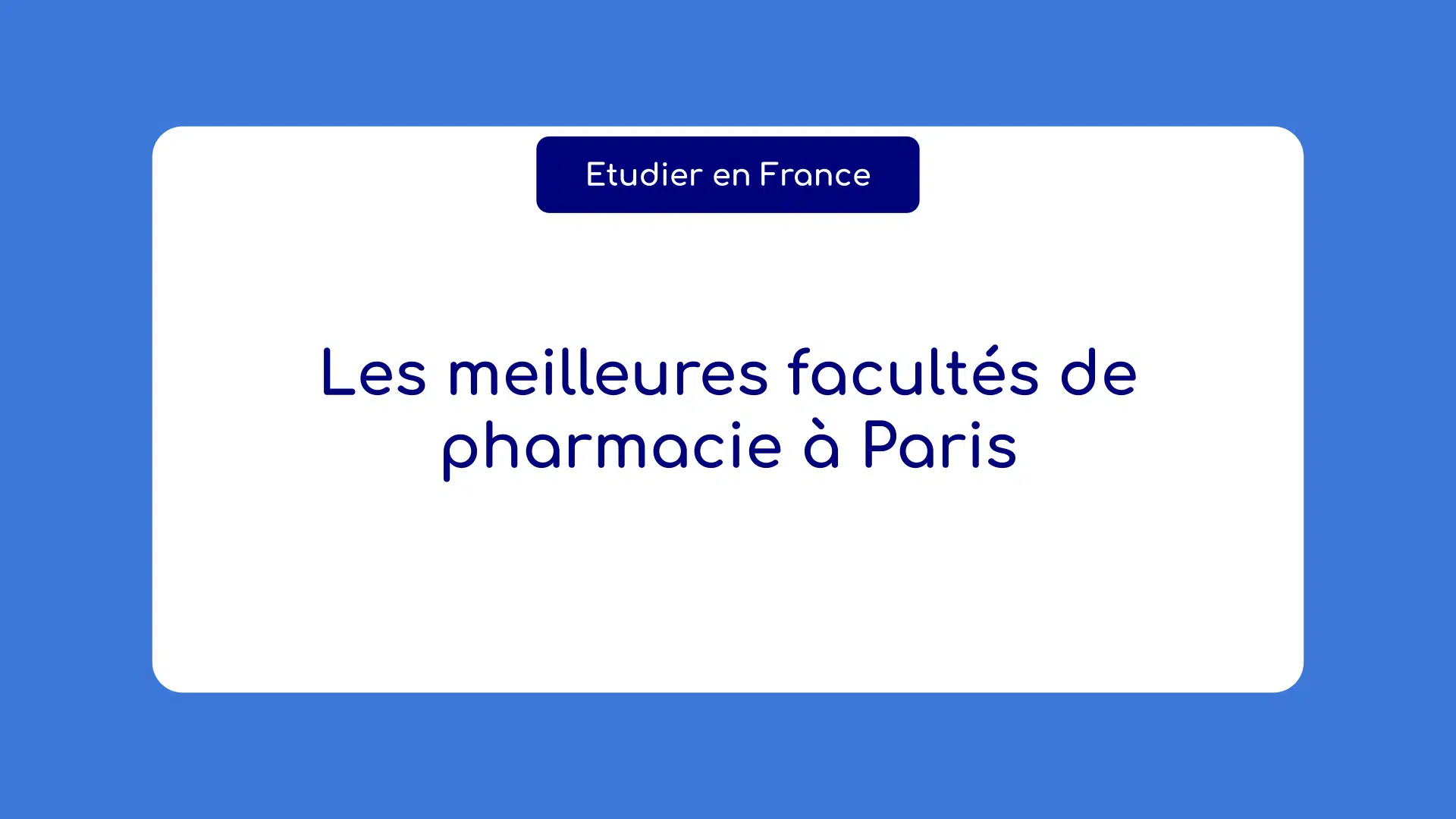 meilleures facultés de pharmacie à Paris