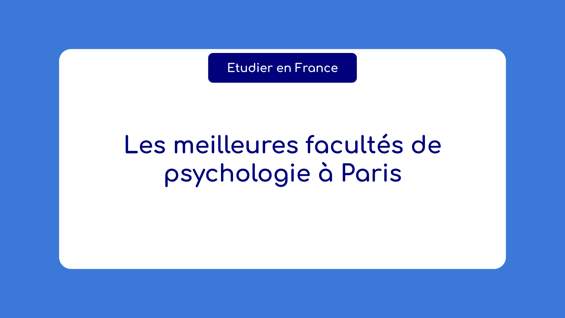 meilleures facultés de psychologie à Paris
