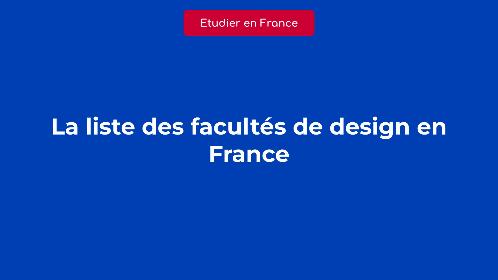 liste des facultés de design en France