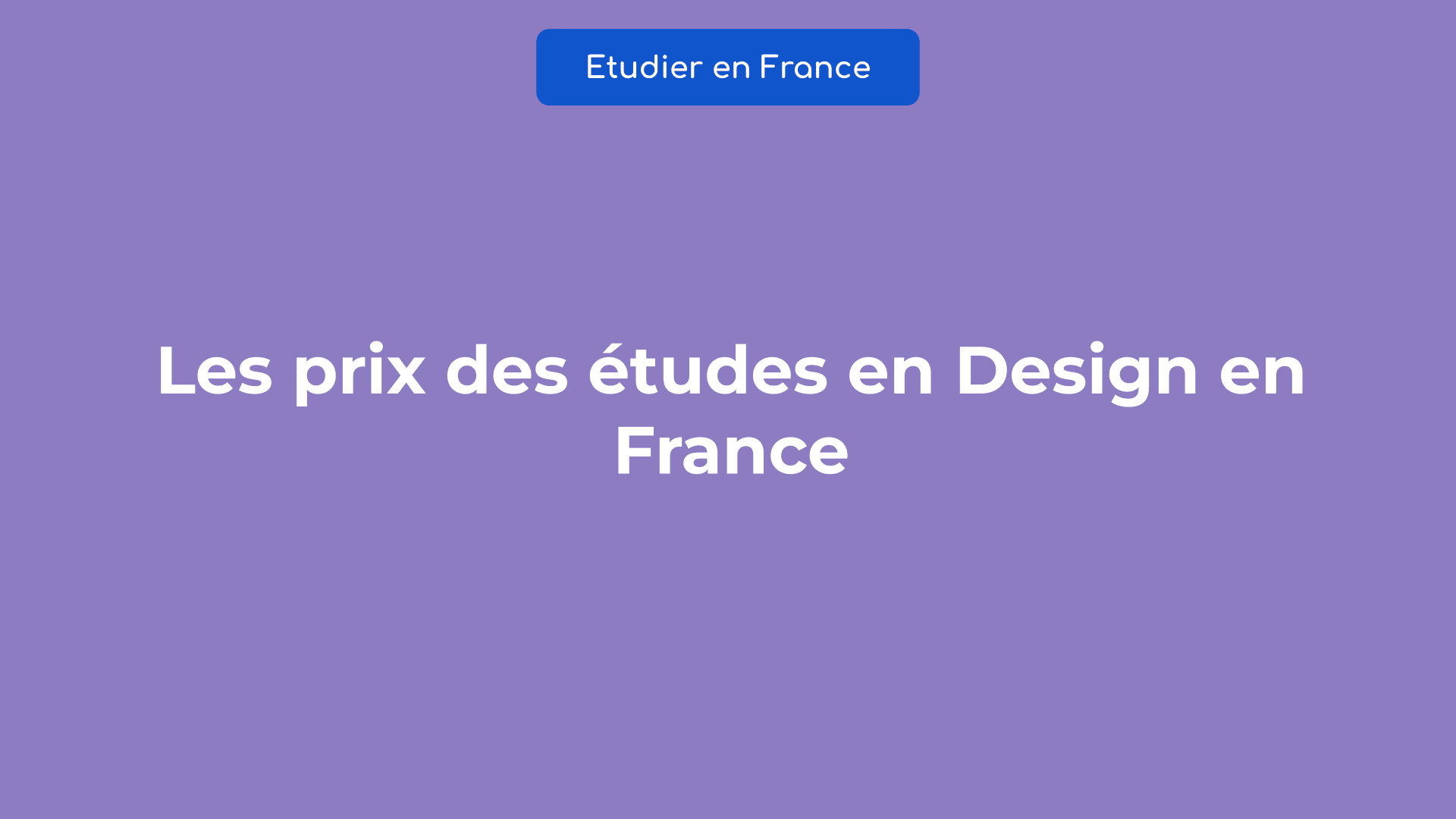 prix études Design en France
