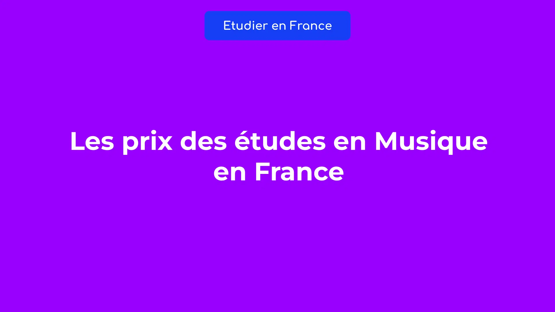 prix études Musique en France